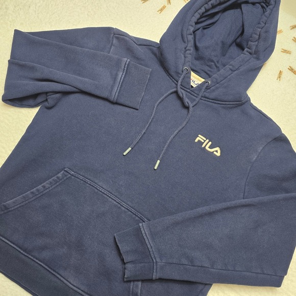 Fila Other - FILA Hoodie Mens Size S‎ Small Sweatshirt Pullover Blue Embroidered Logo